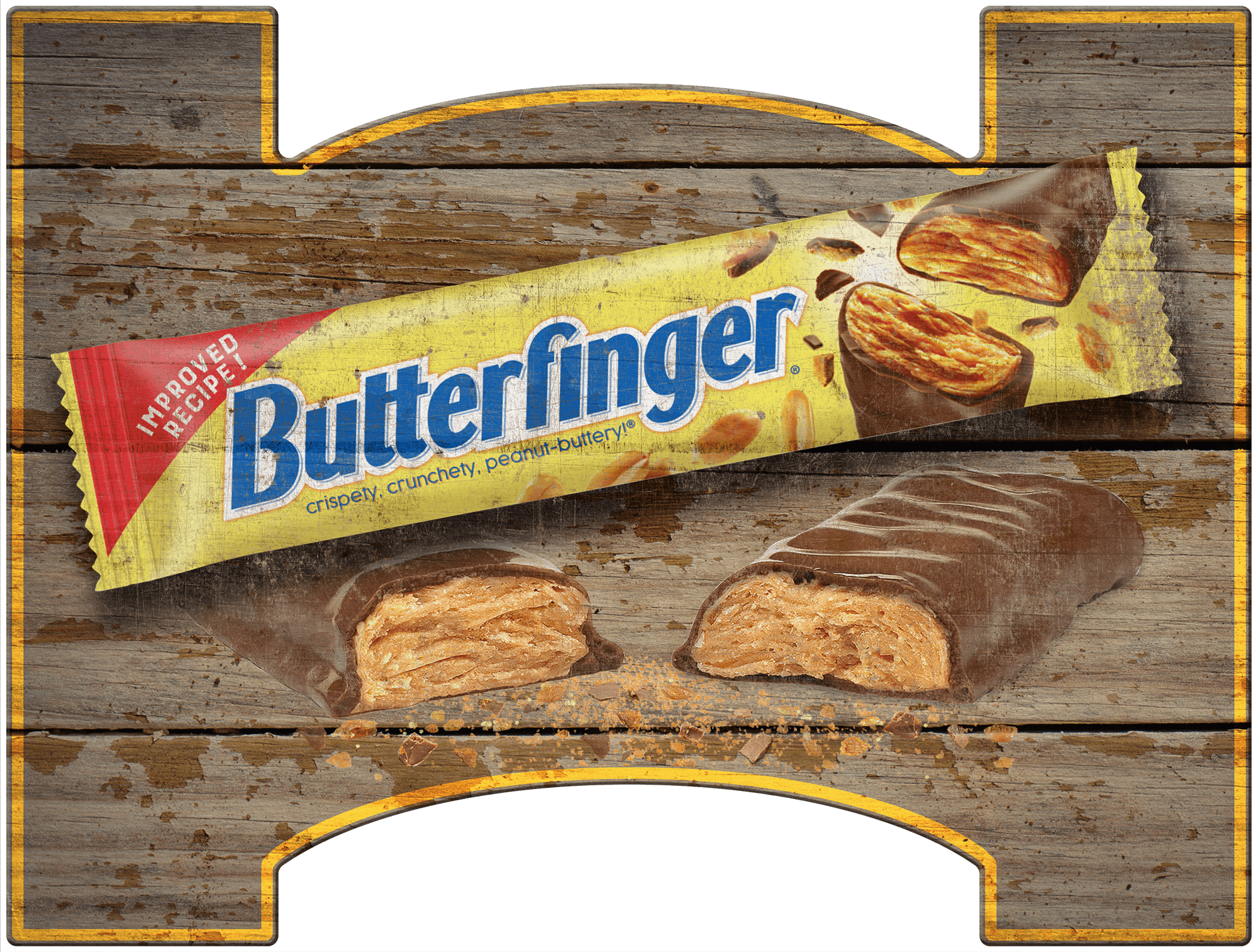 Butterfinger 10-22-19 Wood Sign saying, "Producers Butterfinger Ice Cream"