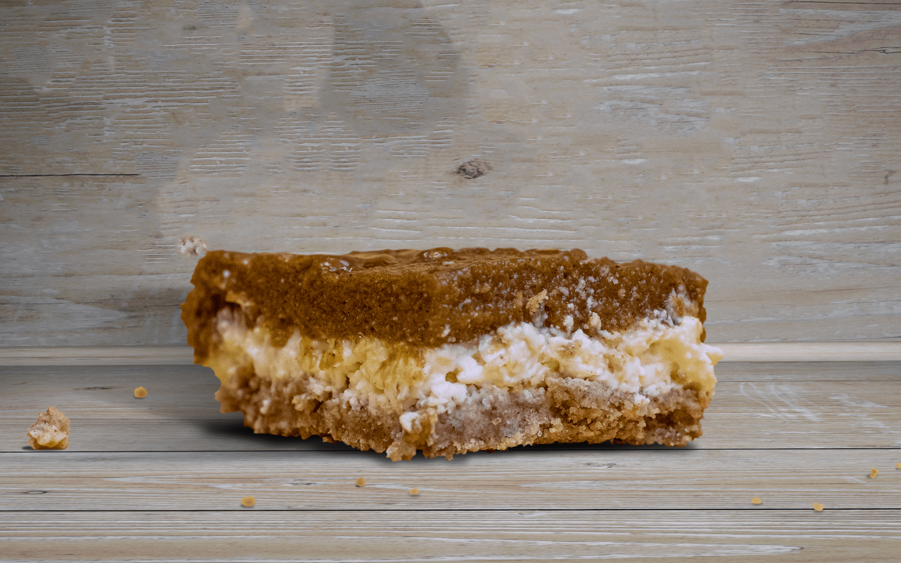 Pumpkin Cheesecake on a wood background